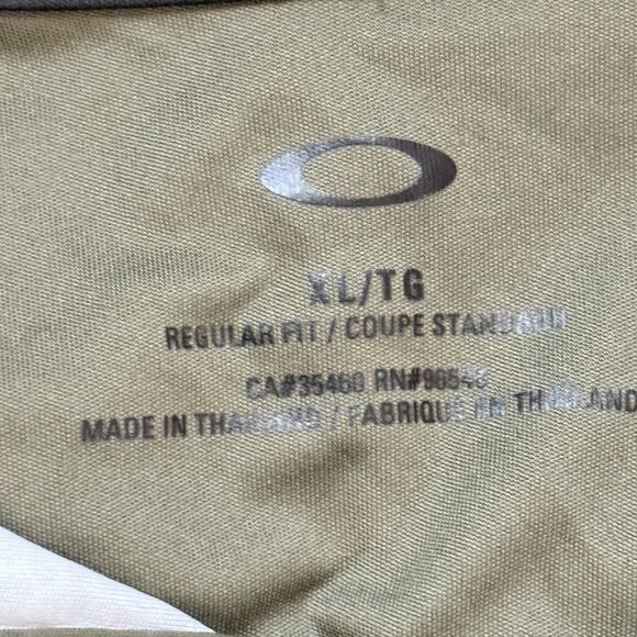 Oakley Polo Shirt Mens XL Green Camo Deep Rough Golf Performance Logo - Picture 4 of 6